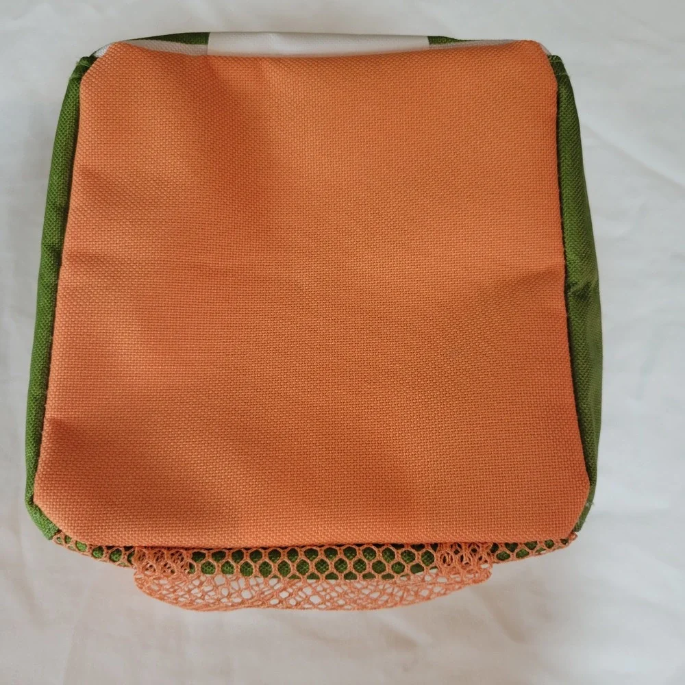 Thirty-One‎ Littles Carry-All Caddy Llama Green White Striped Small Storage Bin